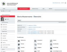 Lernplattform WebWeaver Bereich "Mein Schreibtisch" von schulbistum