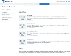 Intern: Bereich "Hilfe & Support"